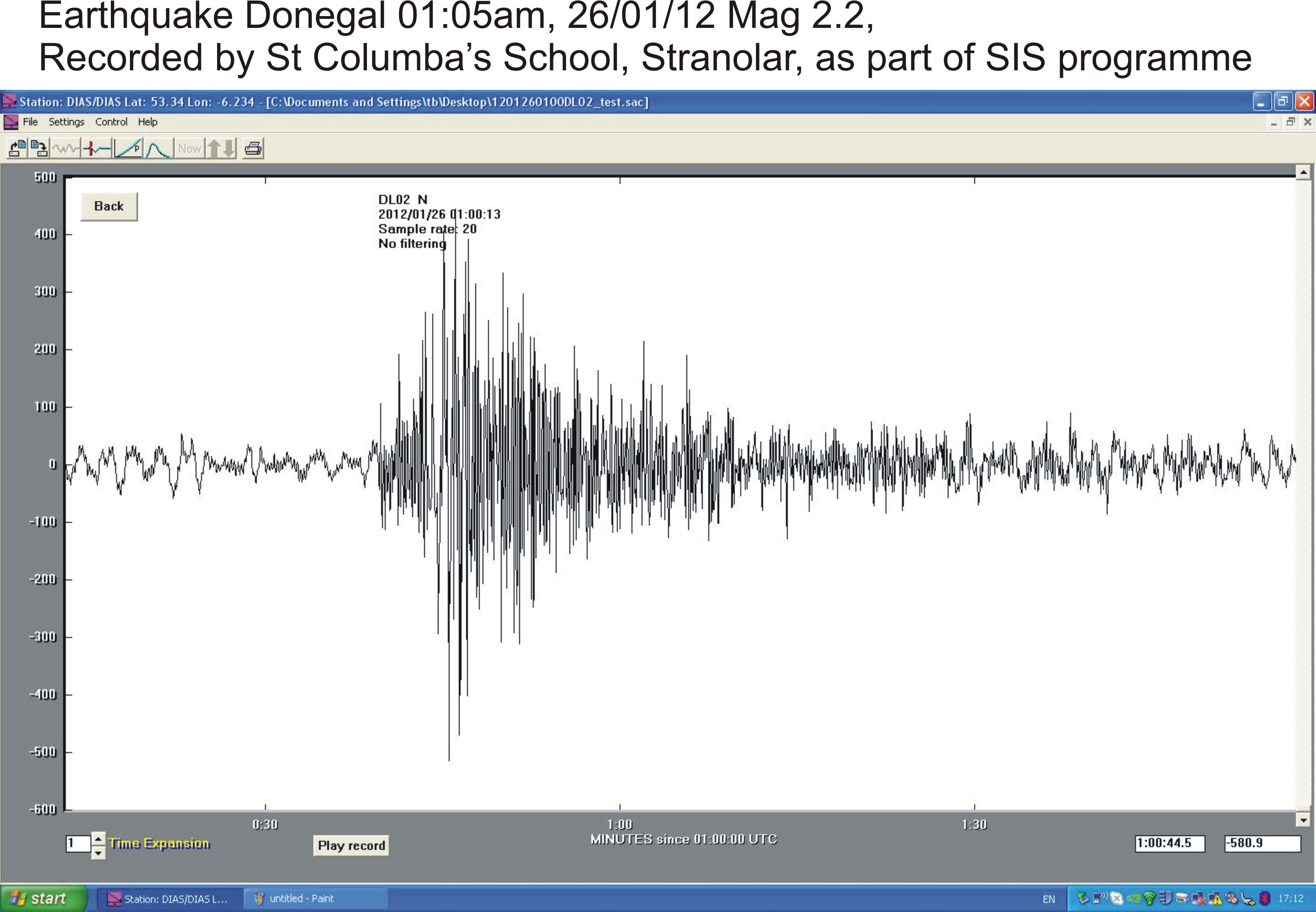 Donegal earthquake 26012012, St Columba's School, Stranolar