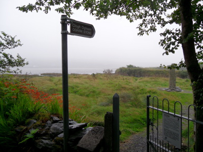 Photo of Ogham Stone sign at gate