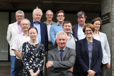 Speakers at the Dánta Grádha symposium with the Director of the School of Celtic Studies